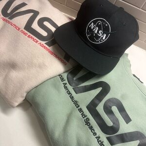NASA Bundles (Beige Hoodie, Green Sweatshirt, Hat)